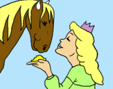 Dibuix Princesa i cavall pintat per eva
