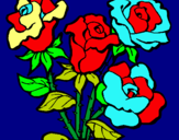 Dibuix Ram de roses pintat per oriol