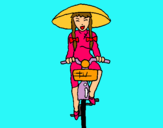 Dibuix Xina amb bicicleta pintat per Judit