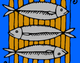 Dibuix Peix a la brasa pintat per Omaima