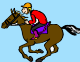 Dibuix Carrera de cavalls  pintat per muntar cavall