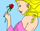 Dibuix Princesa amb una rosa pintat per andreea