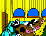 Dibuix Vacas en l'estable  pintat per alex caballero osa