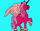 Dibuix Unicorn amb ales pintat per meritxell  cebolla