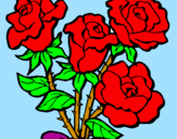 Dibuix Ram de roses pintat per lucia