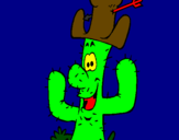 Dibuix Cactus amb barret  pintat per Pau