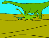 Dibuix Família de Braquiosauris pintat per maxi