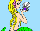 Dibuix Sirena i perla pintat per júlia   CASAS