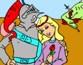 Dibuix Sant Jordi y la princesa pintat per julia