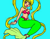 Dibuix Sirena amb perles pintat per KIARA