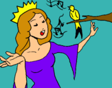 Dibuix Princesa cantant pintat per eva