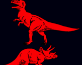 Dibuix Triceratops i tiranosaurios rex  pintat per anònim