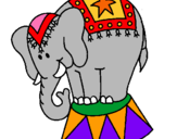 Dibuix Elefant actuant pintat per AARON