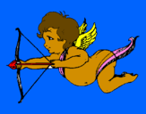 Dibuix Cupido volant pintat per elaia rodriguez caelles
