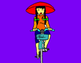 Dibuix Xina amb bicicleta pintat per marina yao