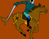 Dibuix Cavaller a cavall IV pintat per jan