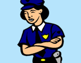 Dibuix Policia dona pintat per anna junior