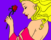 Dibuix Princesa amb una rosa pintat per Sigrid