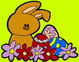 Dibuix Conillet de Pasqua pintat per SHARON