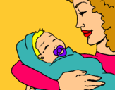 Dibuix Mare amb la seva nadó II pintat per mariona