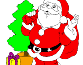 Dibuix Santa Claus i un arbre de nadal  pintat per Alba