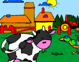 Dibuix Vaca en la granja  pintat per miriam