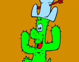 Dibuix Cactus amb barret  pintat per abrilv.
