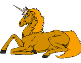 Dibuix Unicorn assentat pintat per wilkin