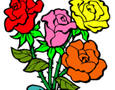 Dibuix Ram de roses pintat per Alba.m.a