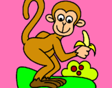 Dibuix Mono pintat per julia cc