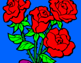 Dibuix Ram de roses pintat per raquel