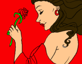 Dibuix Princesa amb una rosa pintat per ALVARO