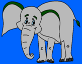 Dibuix Elefant feliç pintat per anònim