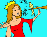 Dibuix Princesa cantant pintat per sami