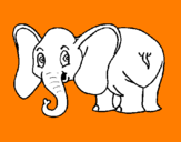 Dibuix Elefant petit pintat per elefant