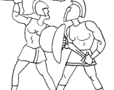 Dibuix Lluita de gladiadors pintat per nil