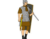 Dibuix Soldat romà  pintat per peret el valent