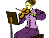 Dibuix Dama violinista pintat per Núria.L