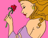 Dibuix Princesa amb una rosa pintat per Lucia .