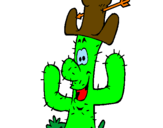Dibuix Cactus amb barret  pintat per marcel andreu