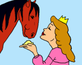 Dibuix Princesa i cavall pintat per Nadia 