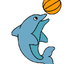 Dibuix Dofí jugant amb una pilota pintat per nerea gonzalez 