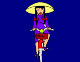 Dibuix Xina amb bicicleta pintat per elia