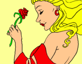 Dibuix Princesa amb una rosa pintat per isabel 