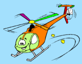 Dibuix Helicòpter pintat per isaac i gemma llombart