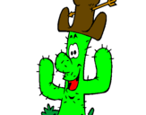 Dibuix Cactus amb barret  pintat per marc sala