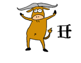 Dibuix Bou pintat per toro