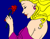 Dibuix Princesa amb una rosa pintat per cristina  vilar