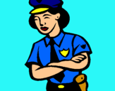 Dibuix Policia dona pintat per max