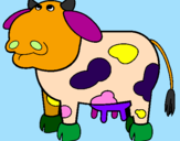 Dibuix Vaca pensativa pintat per margarita roura 